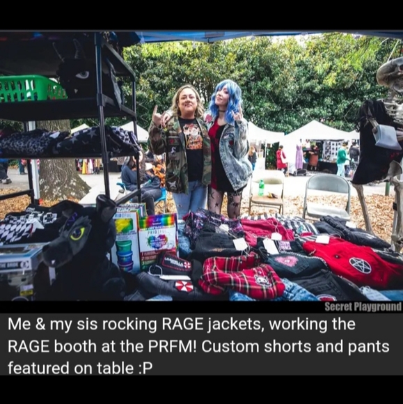 NEW PICS! Custom RAGE Jackets, shorts, skirts & jeans- live festival selling! - Picture 12 of 16